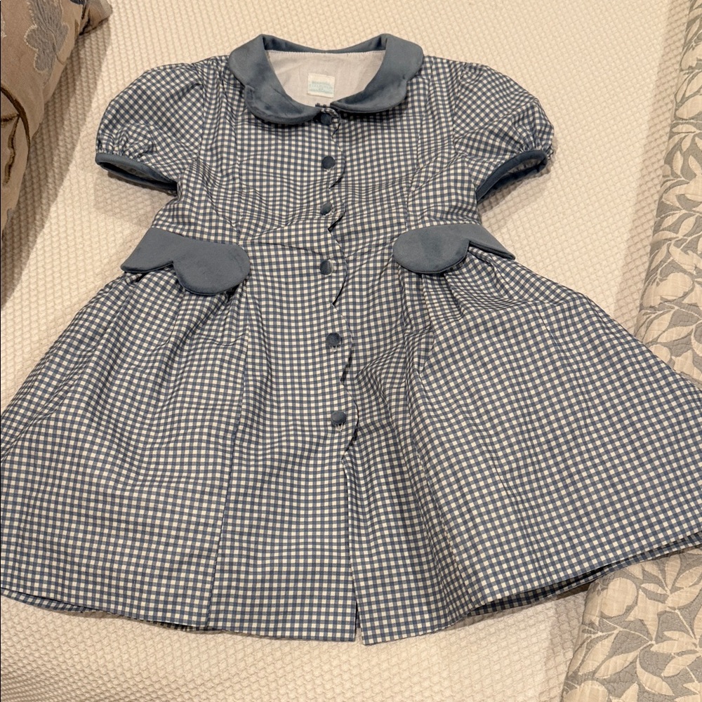Broke Brook Edgehill Collection Blue Gingham Kids Dress